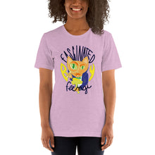 Load image into Gallery viewer, Chanterelle Cat Fascinated By Fungi (@LaBujitaVerde) Unisex T-shirt